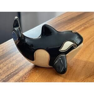 De Rosa Artesania Rinconada Ceramic Orca Killer Whale Art Miniature Figurine